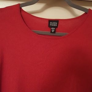 Eileen Fisher XL Tomato Red lightweight sweater